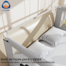 Barieră de protecție pentru pat cu mecanism rabatabil, gri